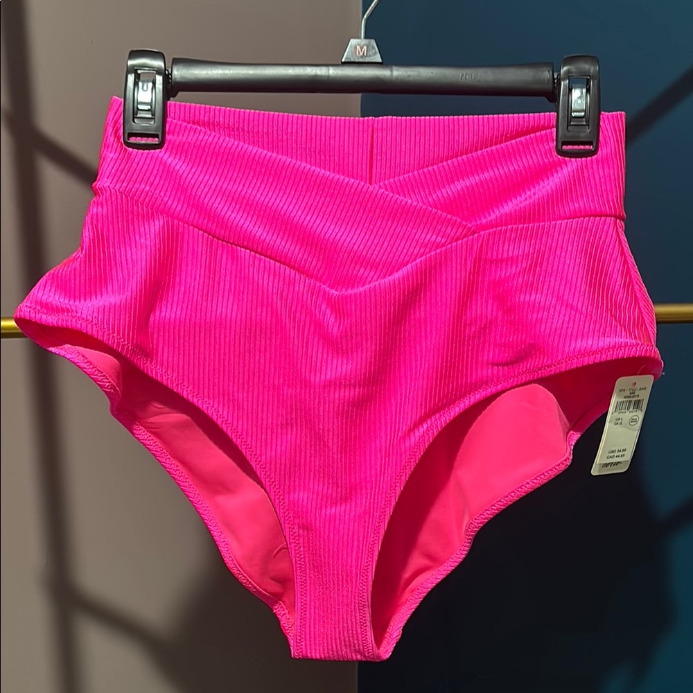 Aerie Pink High-Waisted Bikini Bottom